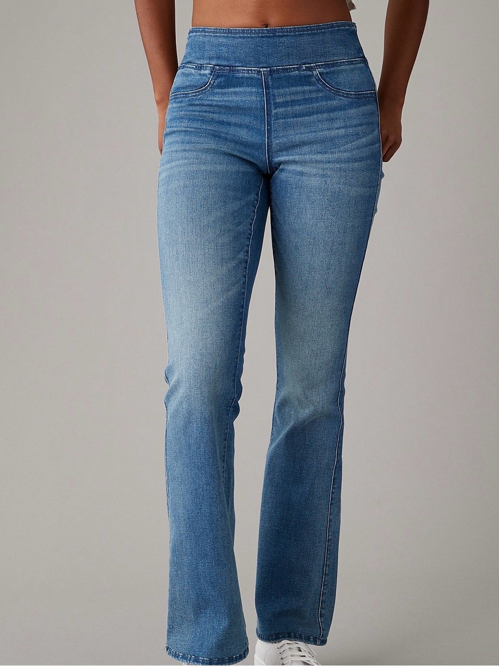 AE Light Blue Women's Luxe Stretch Bootcut Pull on  Jeans